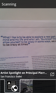 Google Goggles OCR Screenshot Google Goggles OCR text-recognition screenshot