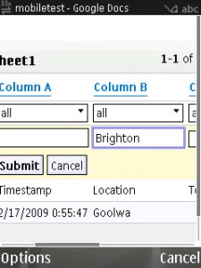 Google Spreadsheet - add record Google spreadsheet, add record