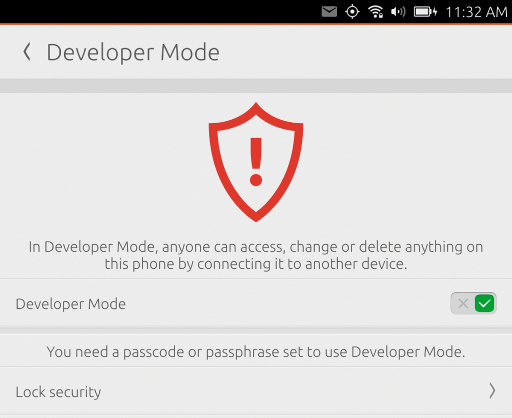 Ubuntu Phone - Developer Mode